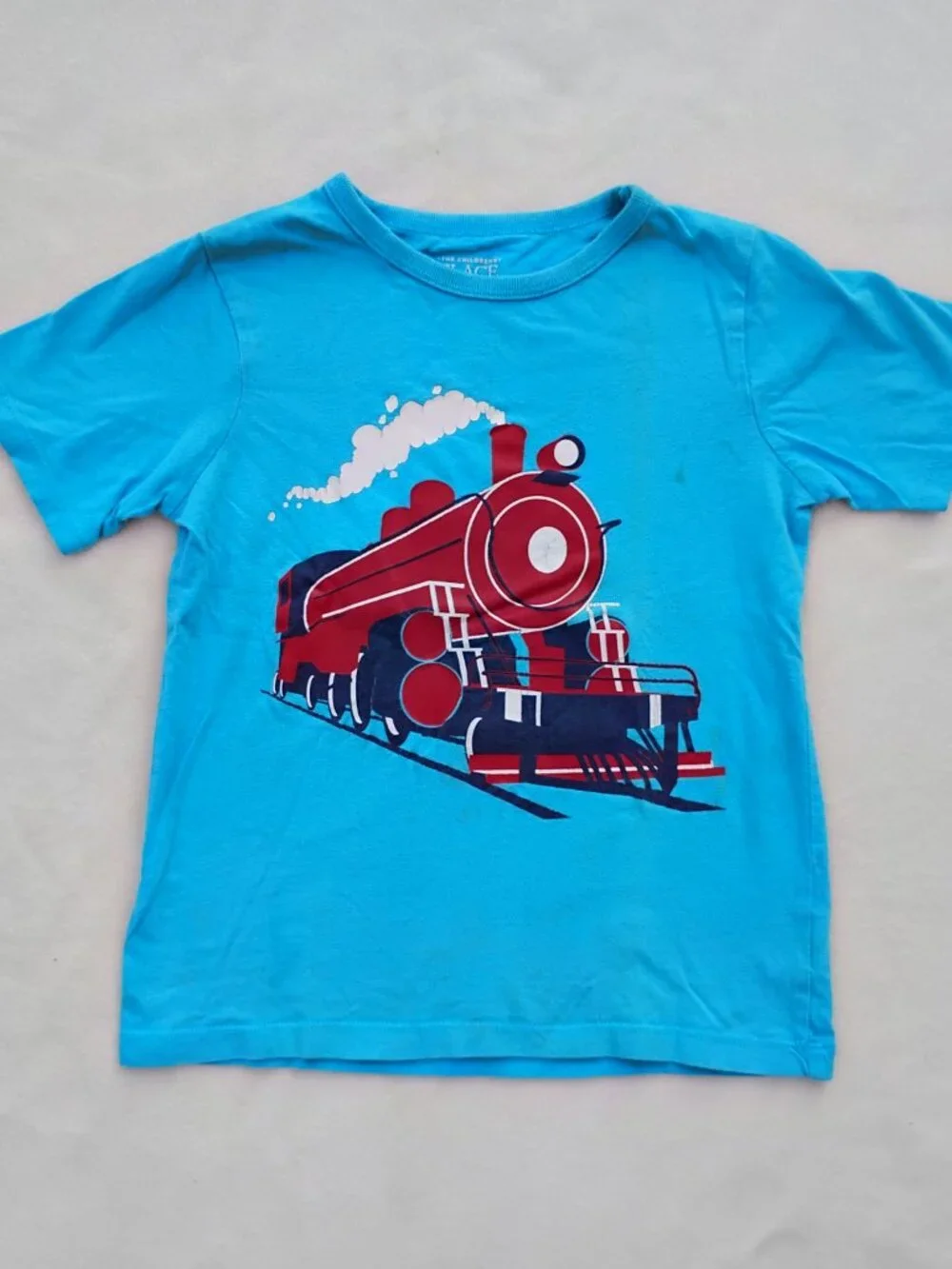 TRAIN ENGINE GRAPHIC TEE BOYS 5T THE CHILDREN'S PLACE T-SHIRT TOP BLUE RED SHIRT